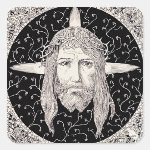 Holy Face of Jesus Christ Square Sticker