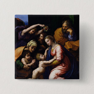 Holy Family , 1518 2 Inch Square Button