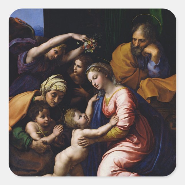 Holy Family , 1518 Square Sticker (Front)
