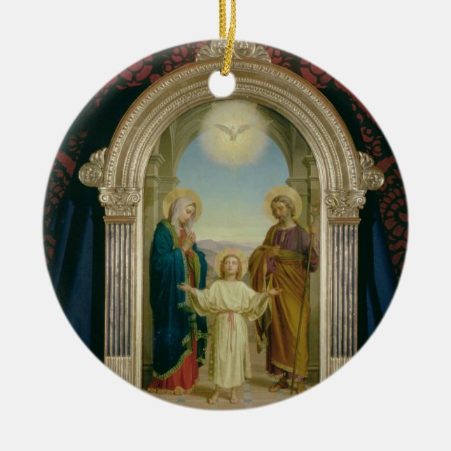 Holy Family, 1898 (tempera on panel) Ceramic Ornament (Front)