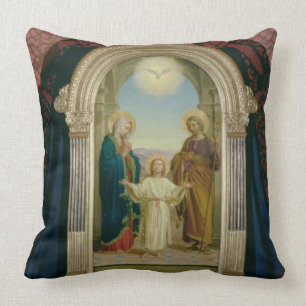 Holy Family, 1898 (tempera on panel) Throw Pillow