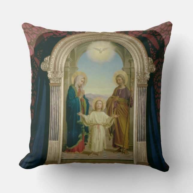 Holy Family, 1898 (tempera on panel) Throw Pillow (Front)