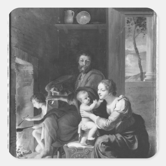 Holy Family, after 1650 Square Sticker (Front)