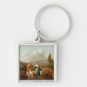 Holy family at a stream keychain
