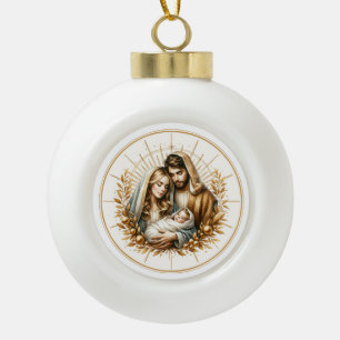 Holy Family Christmas Immanuel God With Us Ceramic Ball Christmas Ornament