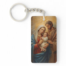 Holy Family Christmas Keychain