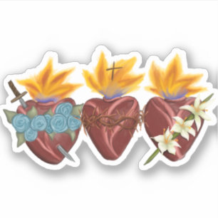Holy Family Hearts - Vinyl Sticker