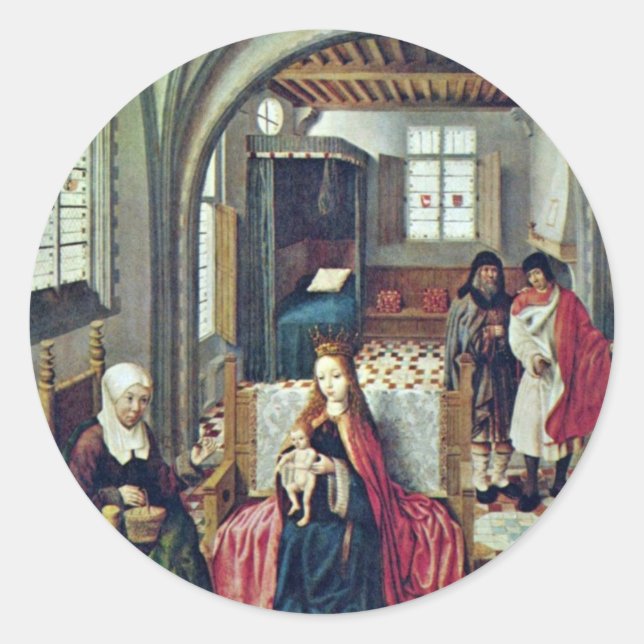 Holy Family In The Room With Anna And Joachim By N Classic Round Sticker (Front)