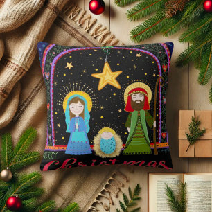 Holy Family Inspirivity Christmas Throw Pillow