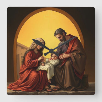 Holy Family, Jesus, Mary, and Joseph Wall Clock