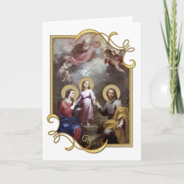 Holy Family Jesus Mary Joseph Trinity Card (Front)