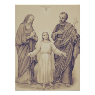 Holy Family Jesus, Virgin Mary and Saint Joseph  Poster