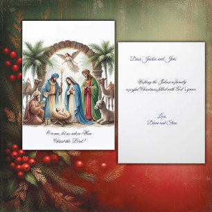 Holy Family Nativity Scene  Holiday Card
