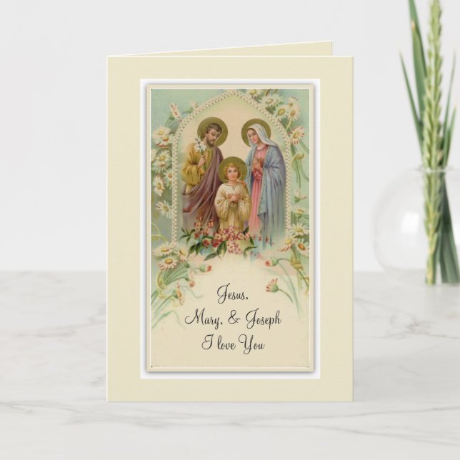 Holy Family Prayer Jesus Mary St. Joseph Card (Front)