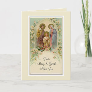 Holy Family Prayer Jesus Mary St. Joseph Card