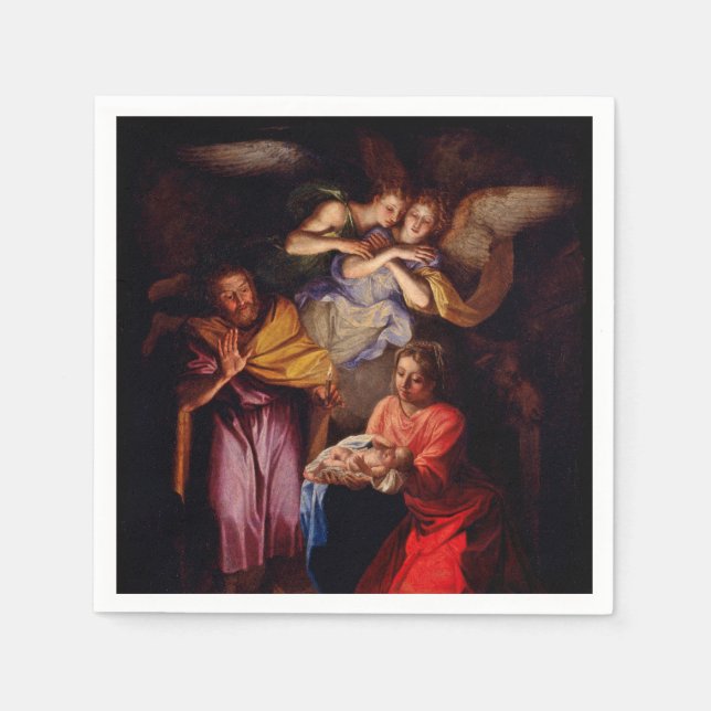 Holy Family with Angels by Coypel Napkin (Front)