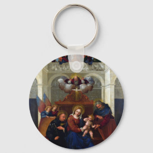 Holy Family with Saint Nicholas of Tolentino Keychain