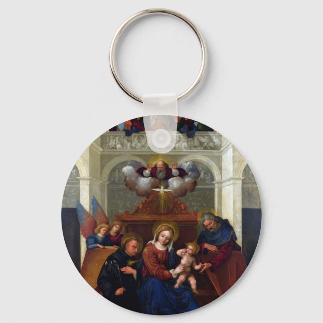 Holy Family with Saint Nicholas of Tolentino Keychain (Front)