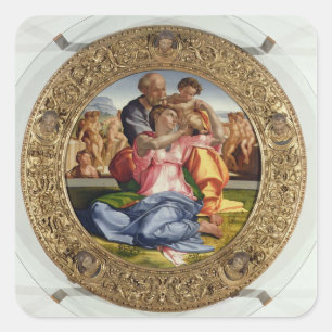 Holy Family with St. John (Doni Tondo), 1504-05 (o Square Sticker