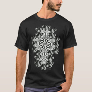 Holy Geometry Hexagon Dotwork Mandala Cluster T-Shirt