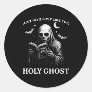 Holy Ghost Creepy Realistic Distressed Halloween B Classic Round Sticker