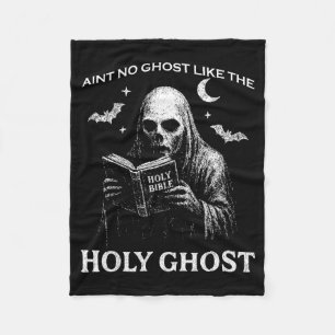 Holy Ghost Creepy Realistic Distressed Halloween B Fleece Blanket