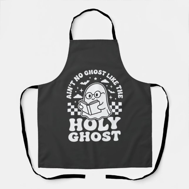 Holy Ghost Retro Halloween Ghost Design_1 Apron (Front)