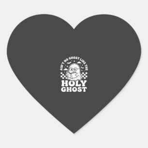Holy Ghost Retro Halloween Ghost Design_1 Heart Sticker