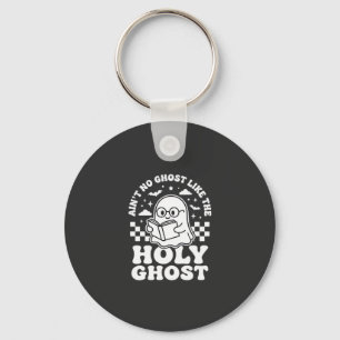 Holy Ghost Retro Halloween Ghost Design_1 Keychain