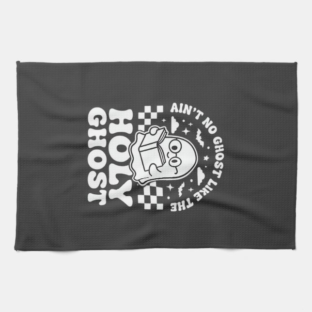 Holy Ghost Retro Halloween Ghost Design_1 Kitchen Towel (Horizontal)