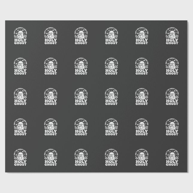 Holy Ghost Retro Halloween Ghost Design_1 Wrapping Paper (Flat)