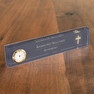 Holy Gold Cross Nameplate