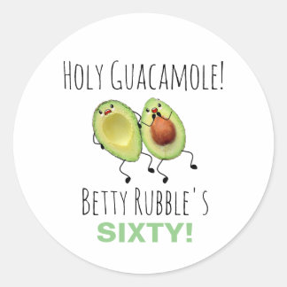 Holy Guacamole 60th Birthday Personalized Classic Round Sticker