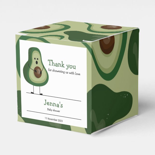 Holy Guacamole! avocado baby shower Favor Box (Front Side)