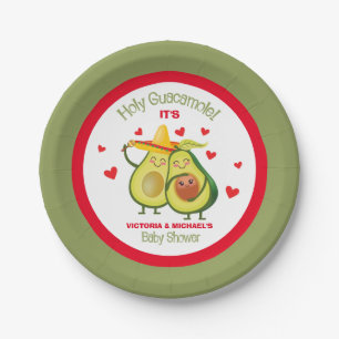 Holy Guacamole Avocado Baby Shower Paper Plate