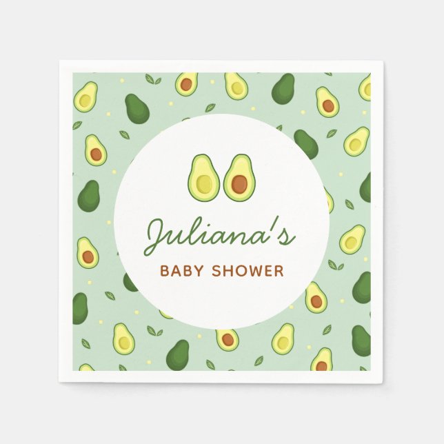 Holy Guacamole Avocado Green Baby Shower  Napkin (Front)