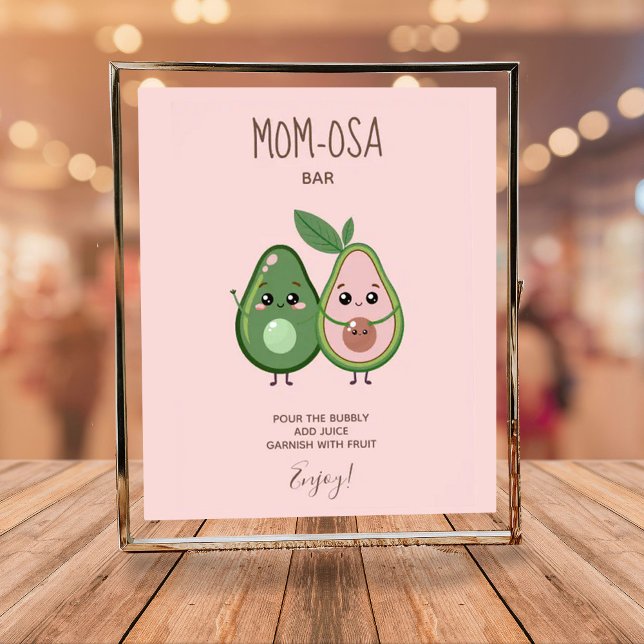Holy Guacamole Avocado Mom-osa Bar Baby Shower Poster (Creator Uploaded)