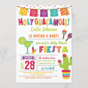 Holy Guacamole Baby Shower Fiesta Invitation