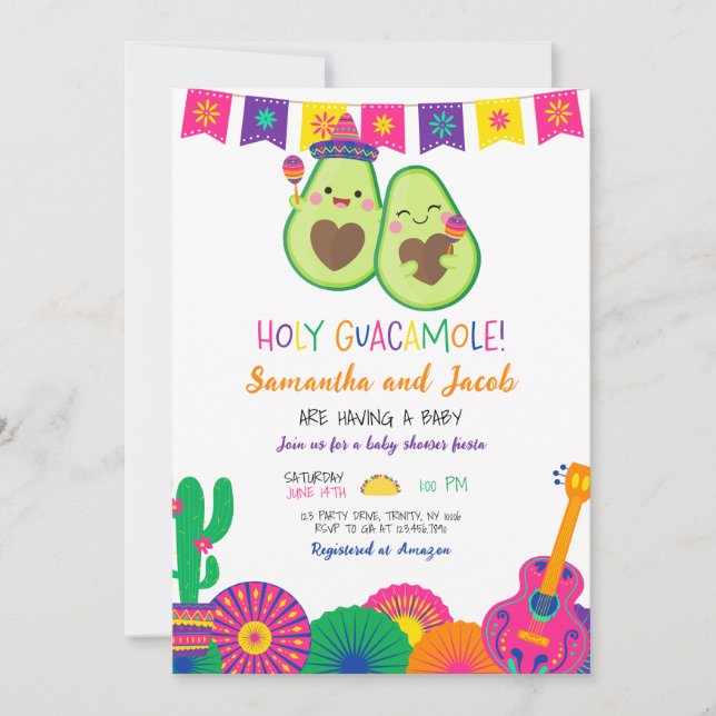 Holy Guacamole Baby Shower Invitation (Front)