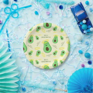 Holy Guacamole cute avocado Paper Plate