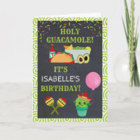 Holy Guacamole Cute Cactus Birthday