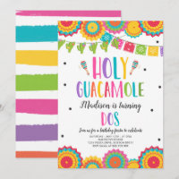 Holy Guacamole Dos 2nd Birthday Cactus Fiesta Invi