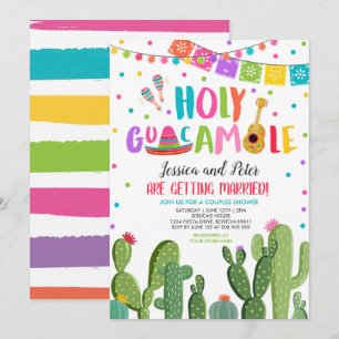 Holy Guacamole Fiesta Cactus Couples Shower Invitation