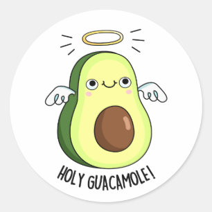 Holy Guacamole Funny Goody Avocado Pun  Classic Round Sticker