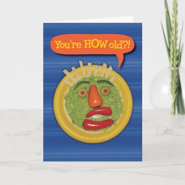 Holy Guacamole! Funny Guacamole Face Birthday Card (Front)