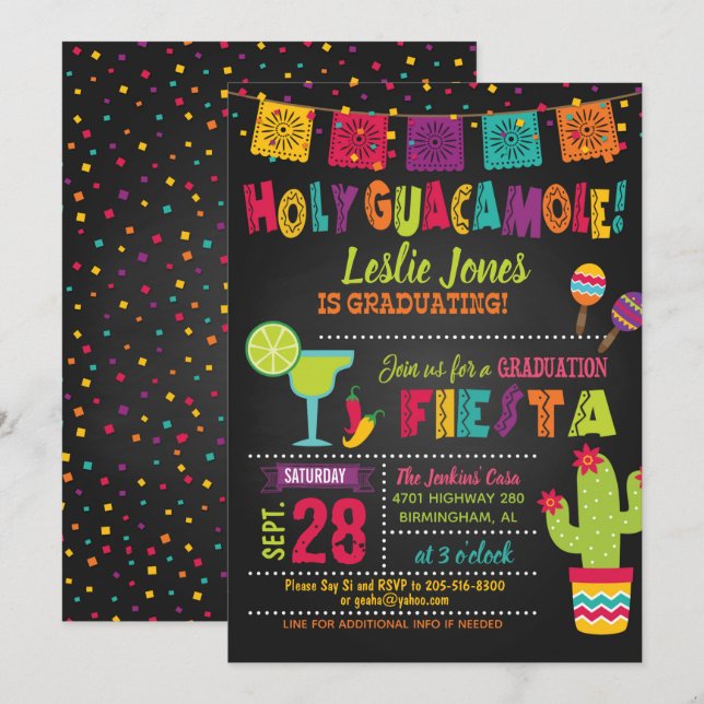 Holy Guacamole Graduation Invitation (Front/Back)