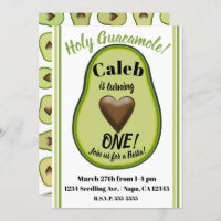 Holy Guacamole Heart Avocado 1st Birthday Party