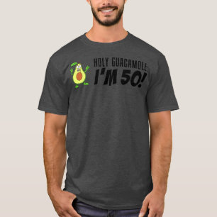 Holy Guacamole I'm 50 Cartoon Avocado Veggie Pun 5 T-Shirt
