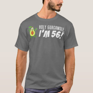 Holy Guacamole I'm 56 Cartoon Avocado Veggie Pun 5 T-Shirt