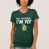Holy Guacamole I'm 70 Cartoon Avocado (ON DARK)